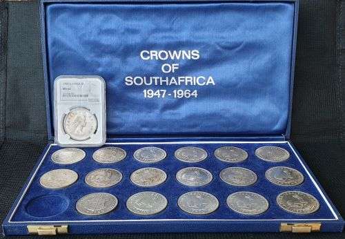 1947 - 1964 SILVER CROWN IN BLUE BOX WITH 1959 GRADED MS64