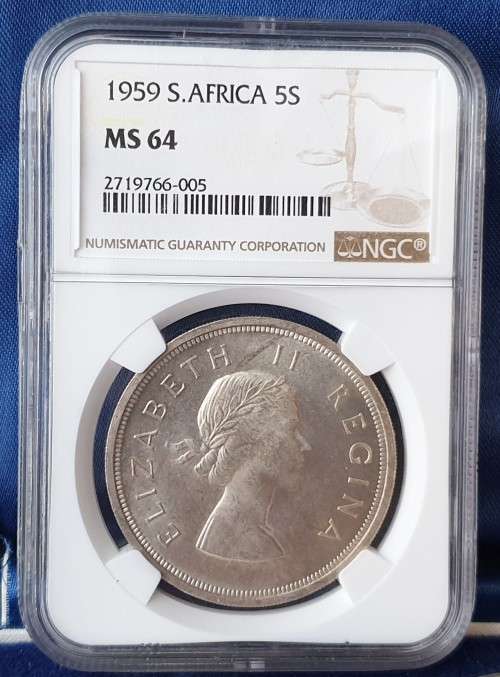1947 - 1964 SILVER CROWN IN BLUE BOX WITH 1959 GRADED MS64