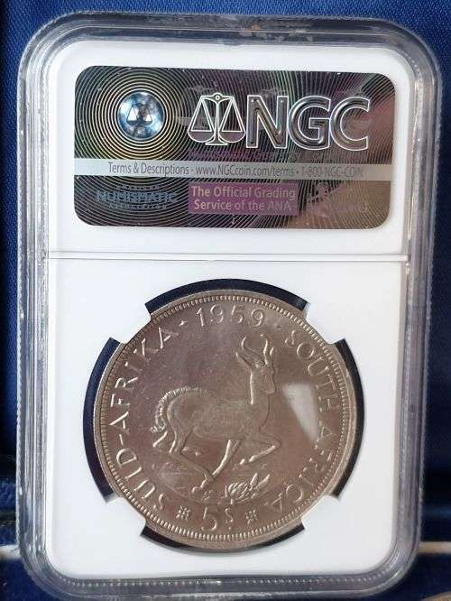 1947 - 1964 SILVER CROWN IN BLUE BOX WITH 1959 GRADED MS64