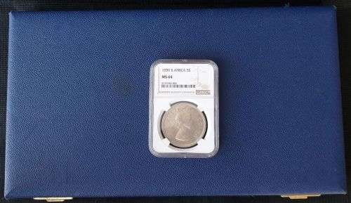 1947 - 1964 SILVER CROWN IN BLUE BOX WITH 1959 GRADED MS64