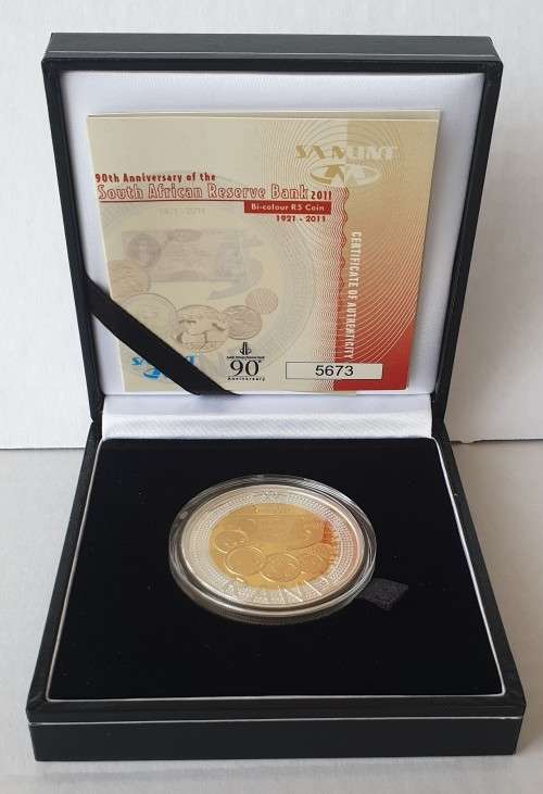 2011 Proof SARB 90th Anniversary Silver 1oz Crown R5 Coin