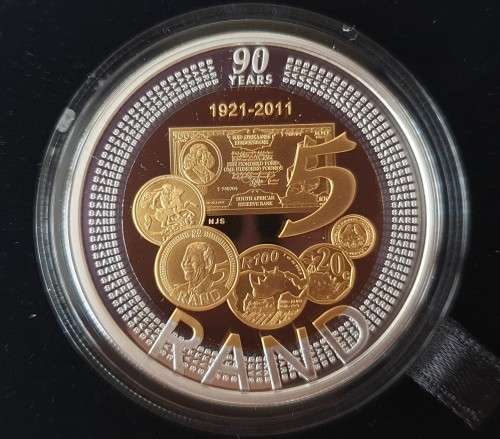 2011 Proof SARB 90th Anniversary Silver 1oz Crown R5 Coin