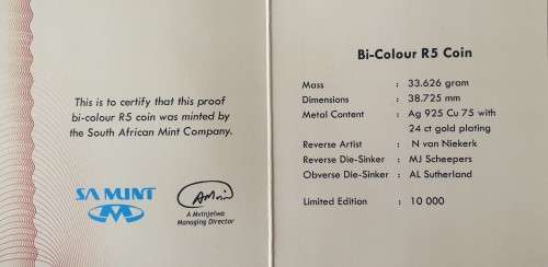 2011 Proof SARB 90th Anniversary Silver 1oz Crown R5 Coin