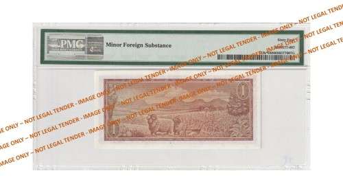 Graded 1973 1 Rand TW De Jongh 2nd Issue Replacement E/A (Z22)  PMG 64 Choice Uncirculated