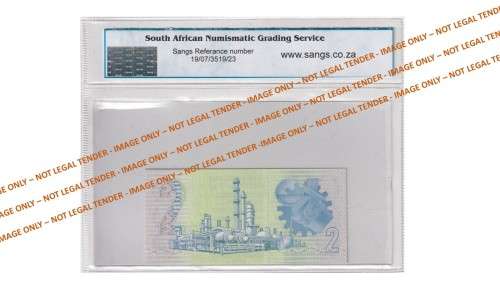 Graded 1990 2 Rand GPC De Kock 3rd Issue Replacement A/E (WY67)  SANGS 63 Choice Uncirculated