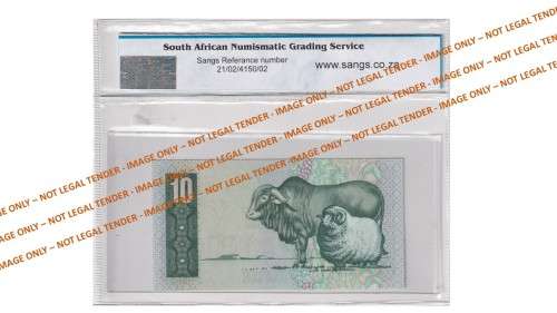 Graded 1982 10 Rand GPC De Kock 2nd Issue A/E (C3/66)  SANGS 66 Gem Uncirculated