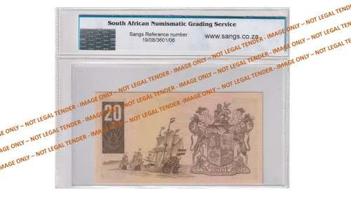 Graded 1981 20 Rand GPC De Kock 2nd Issue E/A (D84)  SANGS 64 Choice Uncirculated