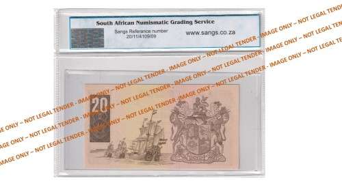 Graded 1984 20 Rand GPC De Kock 3rd Issue E/A (Z29)  SANGS 64 Choice Uncirculated