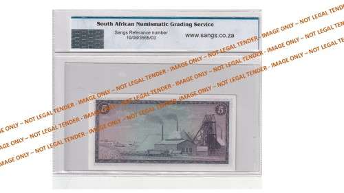 Graded 1966 5 Rand G Rissik 2nd Issue A/E (F7)  SANGS 62 Uncirculated