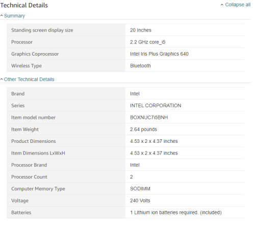 Intel NUC 7 Mainstream Kit (NUC7i5BNH) - Core i5 Powefull ITX Desktop Mini PC @R1 NR!!