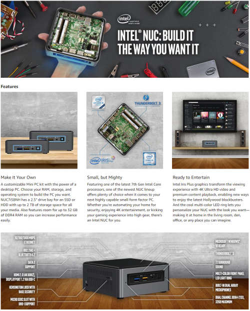 Intel NUC 7 Mainstream Kit (NUC7i5BNH) - Core i5 Powefull ITX Desktop Mini PC @R1 NR!!