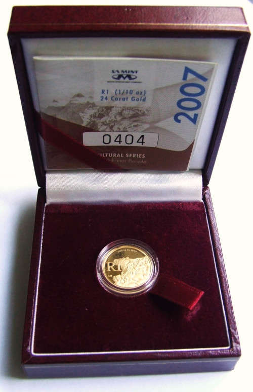 Thirds Series Gold One Rand 1/10th oz Fine COA 0404