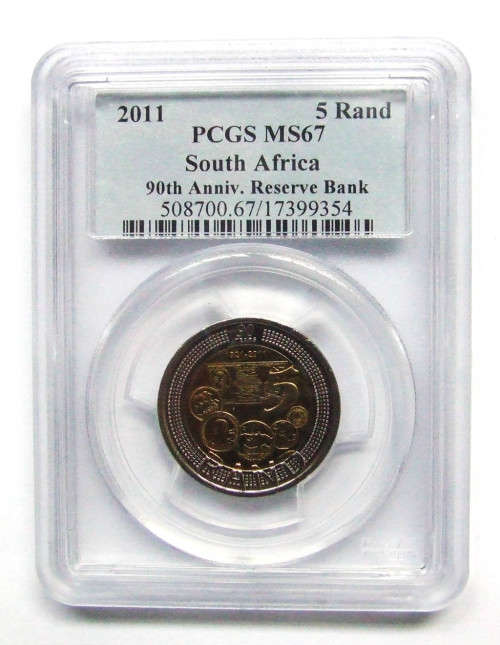 2011 90th Anniversary S.A.Reserve Bank R5 PCGS MS67
