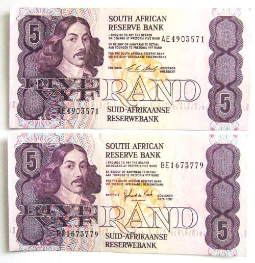 SA Reserve Bank R5 Notes (2)