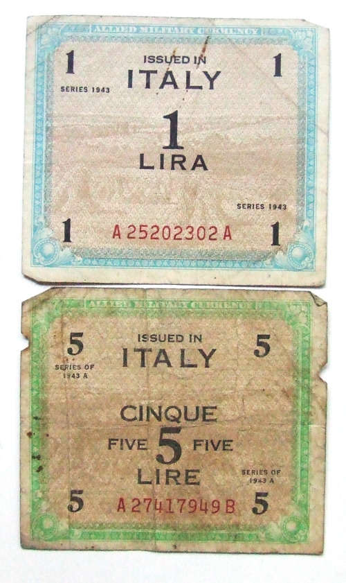 WWII Allied Military Currency Italy
