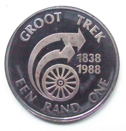 1988 South Africa Silver R1 Proof "Groot Trek"