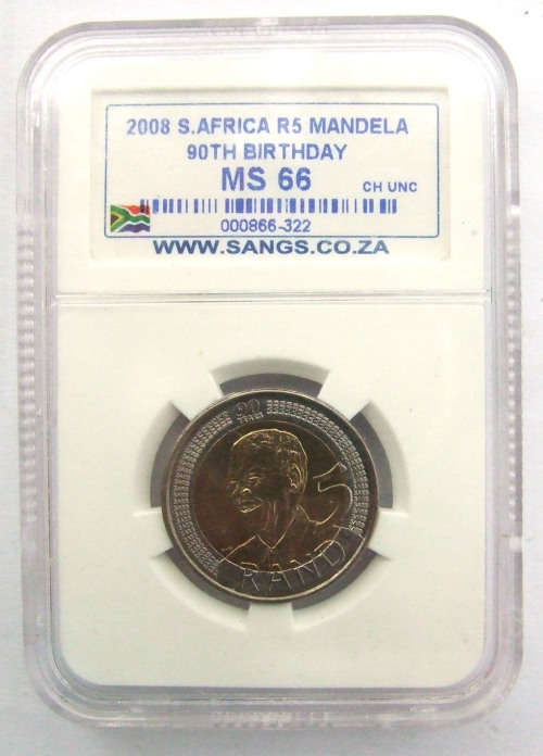 2008 South Africa R5 Mandela 90th Birthday MS66