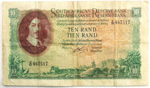 1962 South Africa R10 Note (Rissik First Issue)