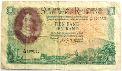 1962 South Africa R10 Note (Rissik First Issue)