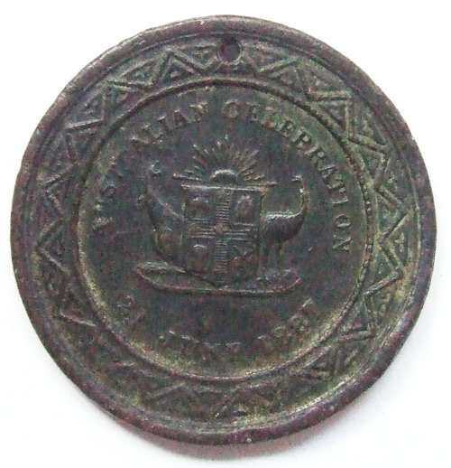 Victoria's Jubilee  Australian Celebration 21 June 1887 Medallion