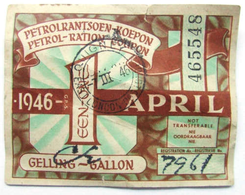 1946 Petrol Ration Coupon - 1 Gallon