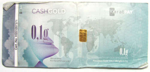 KaratPay Cash Gold Note with 0.10gram Pure gold bar (999.9)
