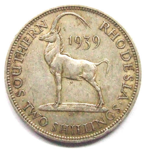 1939 Southern Rhodesia 2 Shillings