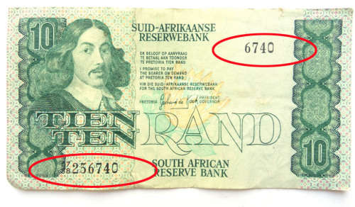 ### ERROR NOTE ### South Africa R10 Note (Gerhard de Kock)