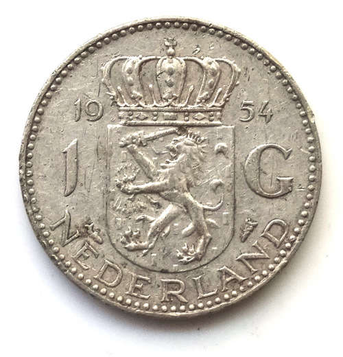 1954 Netherlands 1 Gulden