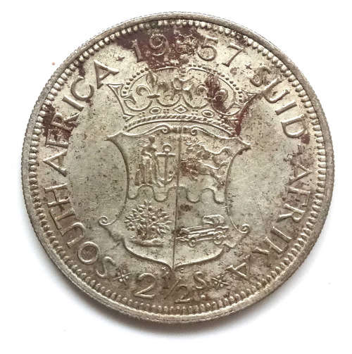 1957 South Africa 2 1/2 Shillings