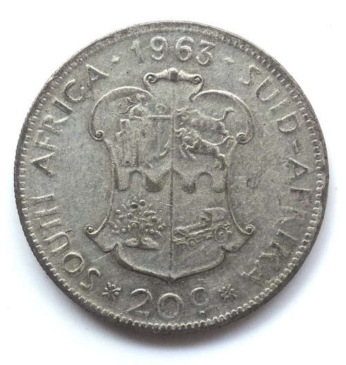 1963 South African 20 Cents
