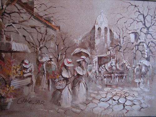 LARGE CHEZAR OIL AND SANDBRUSH. NEWLY FRAMED,1050 X740