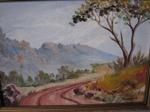 A  FERREIRA LANDSCAPE  ON BOARD 390 X 290 FRAMED
