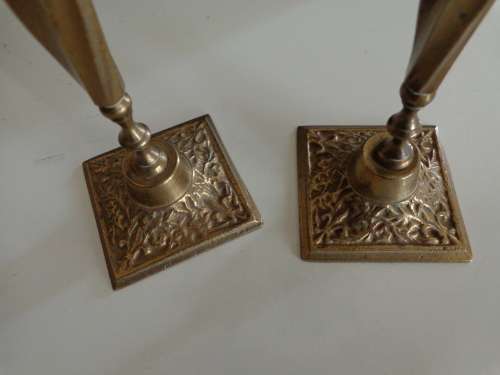 SOLID BRASS CANDLE-HOLDERS SEE SCANS