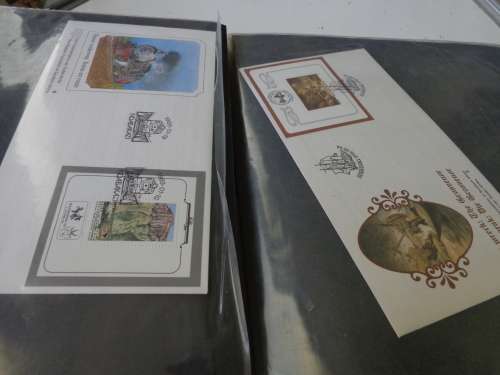 BRN/ ALBUM FILLED WITH FDCs, B/LETS F/D/SHTS,DEFIN.ETC.READ ON...