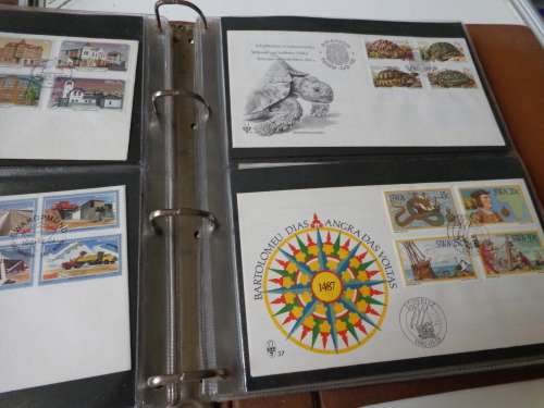 BROWN ALBUM WITH 68 FDCs OTHER .SEE SCANS NEAT CONDITION.(estate)