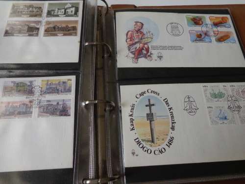 BROWN ALBUM WITH 68 FDCs OTHER .SEE SCANS NEAT CONDITION.(estate)