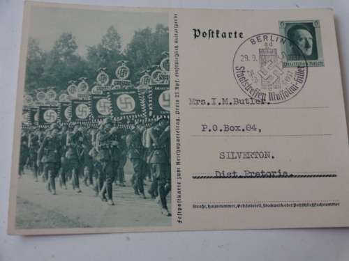 PRE- WAR POSTCARD  HITLER 1937 FD CARD SEE SCANS READ ON.