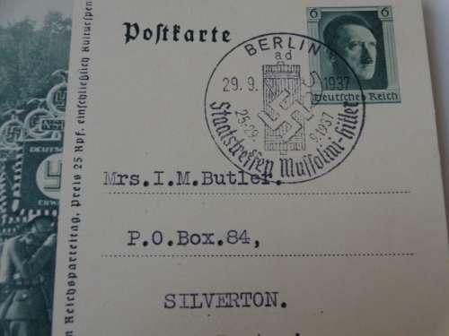 PRE- WAR POSTCARD  HITLER 1937 FD CARD SEE SCANS READ ON.