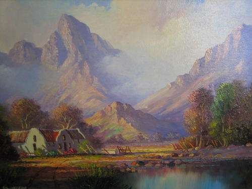 ,,MISTY MORN OVER HOMESTEAD,,.LES.ALBERTYN..780 X620,frmd +coa(MED)