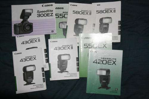 Canon 580EXii, 550EX, 430EXii, 430EX, 420EX, 300EZ INSTRUCTION MANUAL