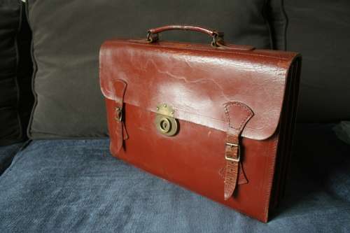 Vintage leather briefcase, satchel