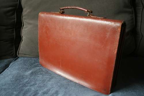 Vintage leather briefcase, satchel
