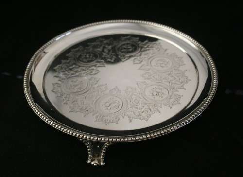 Antique Hallmarked Sterling Silver Salver - Free Courier