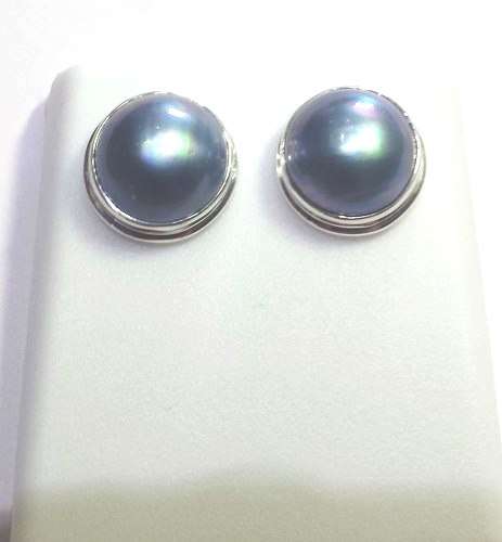 *New* 925 Sterling Silver Blue Mabe Stud - 15mm