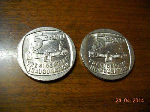 Stunning Pair of 1994 Presidential Inauguration R5 Coins Plus a Limited Edition 46664 Comic