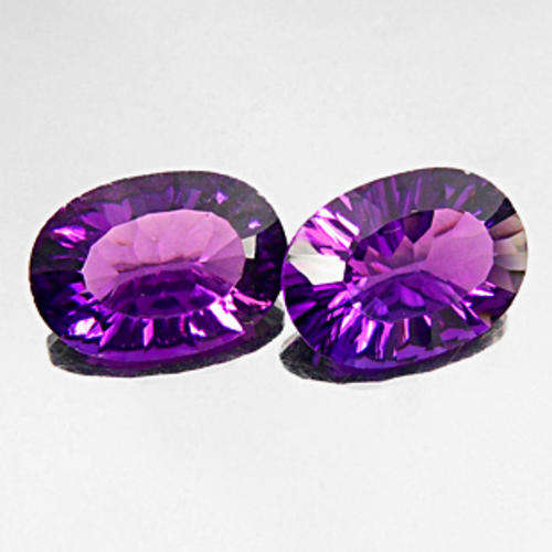 9.75ct 2 PIECES ASTOUNDING OVAL CONCAVE PURPLE AMETHYST