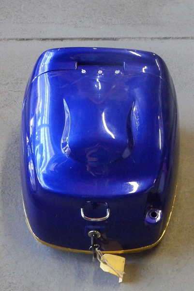 Blue Top box for scooter - Base 40 x 42 cm - Back top to bottom 34 cm