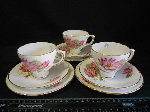 Delphine tea set trio with cup,saucer and side plate - as per scan