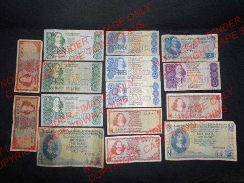 Lot of 15 Assorted South African Banknotes - as per scan